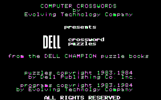 Dell Crossword Puzzles Title Screen